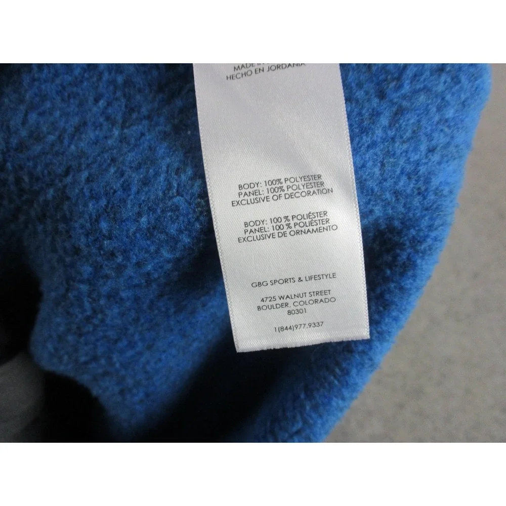 Spyder Jacket Mens Large Blue Fleece Patch Heathered Full Zip Mock Neck Coat